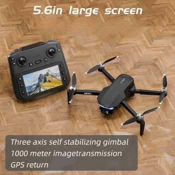 S-X1 GPS Drone, 20-30 Minute Flight, Dual HD 50fps Cameras, 3-Axis Gimbal, 5MP Stabilized Images, Auto Low Power Return, Large Screen Remote