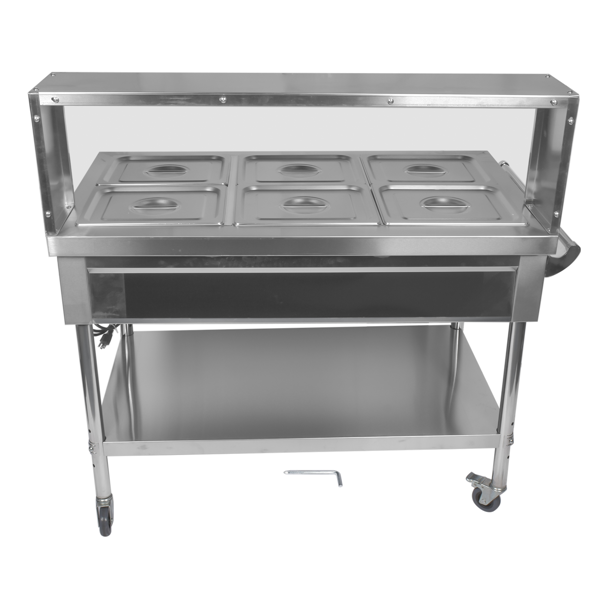 A3-6盘商用保温柜带挡板 6-Pan Commercial Food Warmer with Dividers, Professional Buffet Catering Food Warmer, Electric Steam Table, Stainless Steel-4