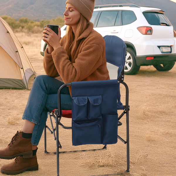 座高19"*宽23"*深16"  蓝灰色  野营椅 牛津布 120kg-14