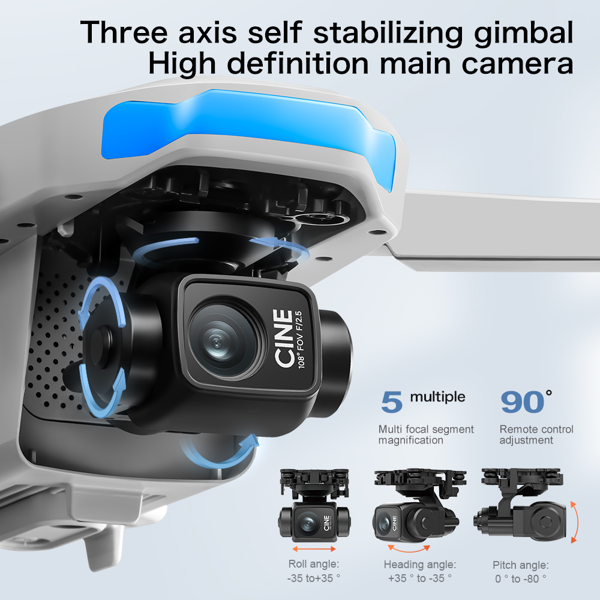 S-X1 GPS Drone, 20-30 Minute Flight, Dual HD 50fps Cameras, 3-Axis Gimbal, 5MP Stabilized Images, Auto Low Power Return, Large Screen Remote-3
