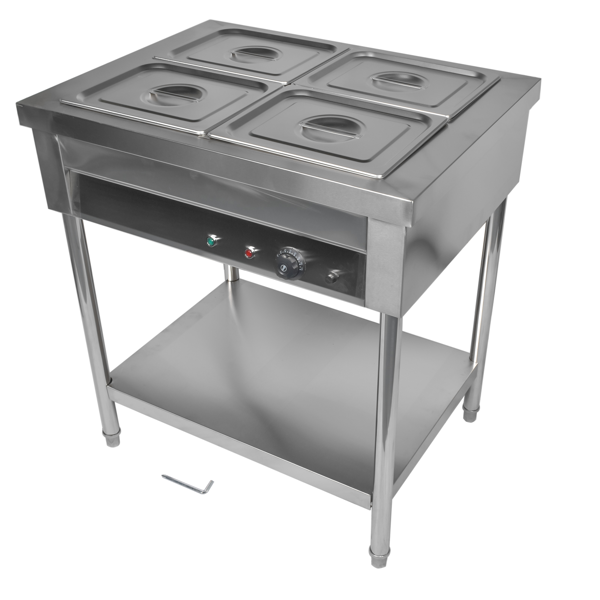 A3-4盘商用保温柜 4-Pan Commercial Food Warmer, Professional Buffet Catering Food Warmer, Electric Steam Table, Stainless Steel-4