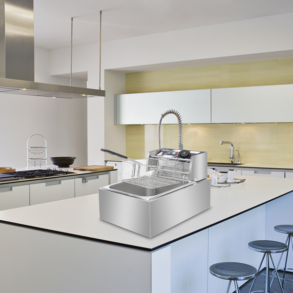 【同款编码：20073155】美规 EH81 110V 2500 11.4QT/10.8L 电炸锅 银色 不锈钢 单缸/调温/ETL电源线-31