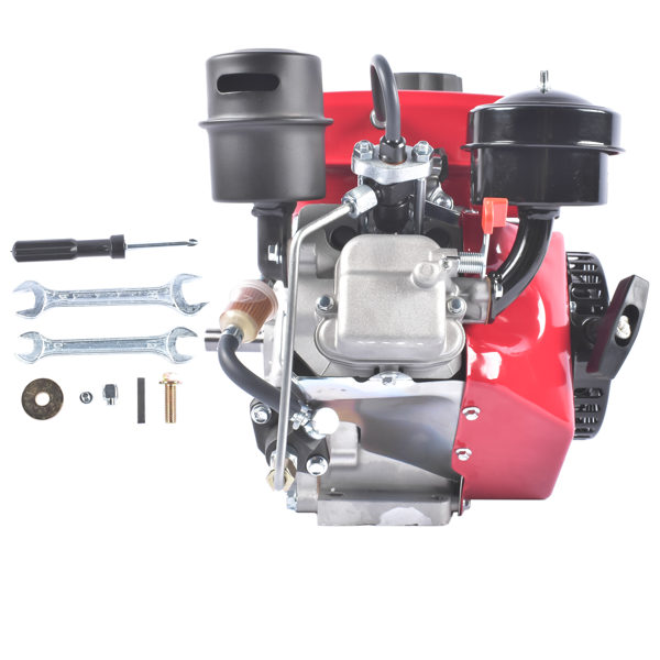 A3-红色3HP四冲程单缸柴油发动机 3HP 4-stroke Heavy Duty Single Cylinder Diesel Motor Engine 196CC/2200W (Red)-3