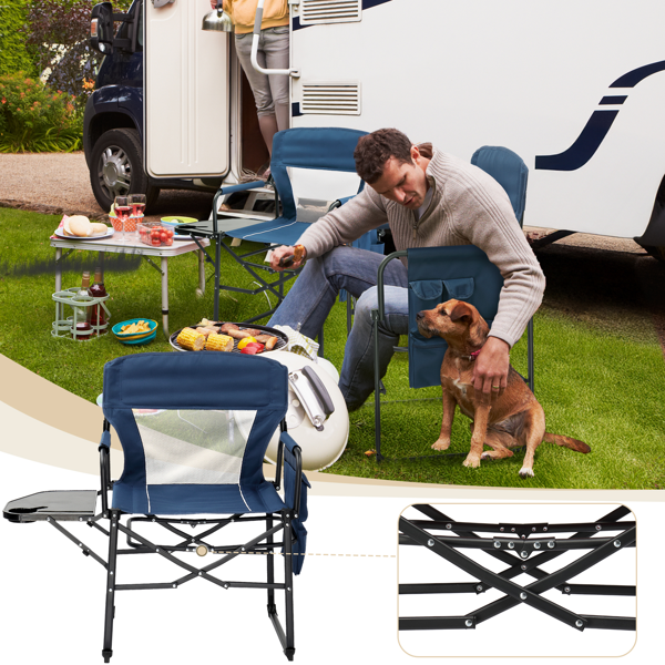 座高19"*宽23"*深16"  蓝灰色  野营椅 牛津布 120kg-4