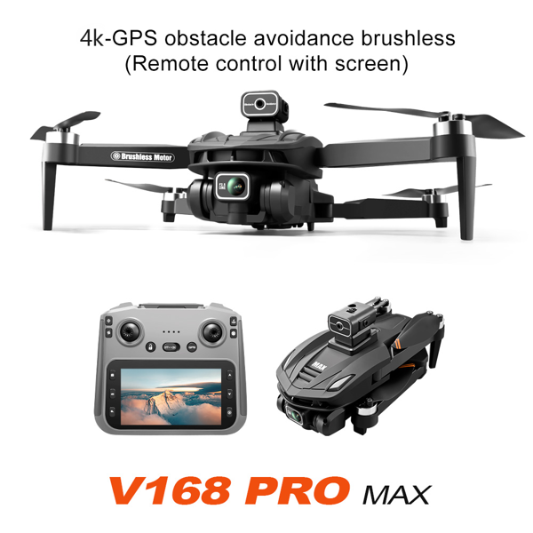 V168  Drone | Front-mounted 8K HD PTZ Camera, 4.5-inch Screen Remote Control, Brushless Motors, GPS Return-to-home, Gesture Control, 360° Roll, Dual Lenses, Foldable Design-6