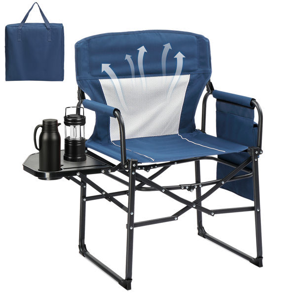 座高19"*宽23"*深16"  蓝灰色  野营椅 牛津布 120kg-10