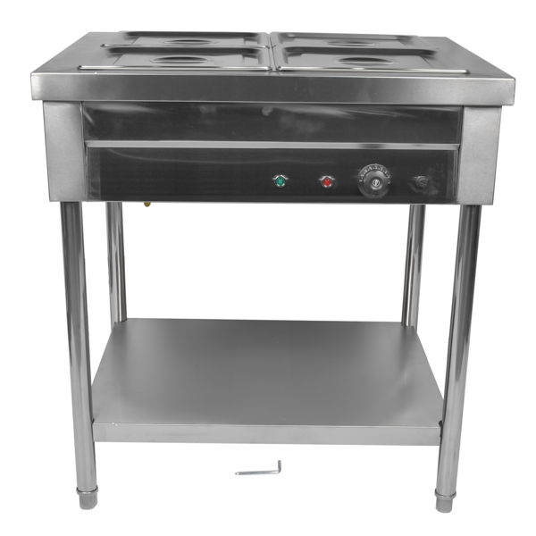 A3-4盘商用保温柜 4-Pan Commercial Food Warmer, Professional Buffet Catering Food Warmer, Electric Steam Table, Stainless Steel-2