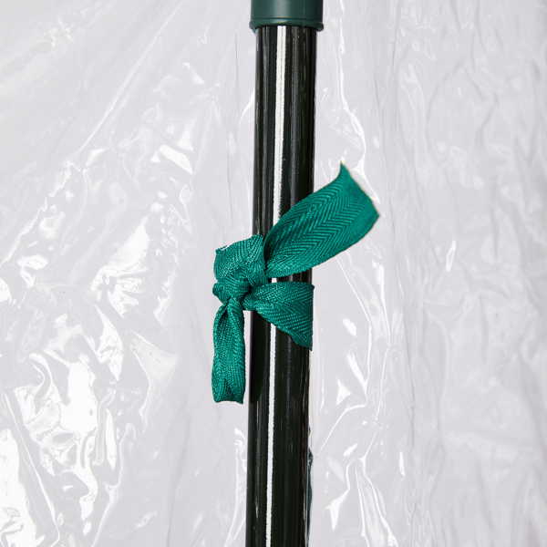 27*19*62in PE布花房 透明PVC 墨绿色铁管 尖顶迷你带4层网格花架 带拉链卷门-20