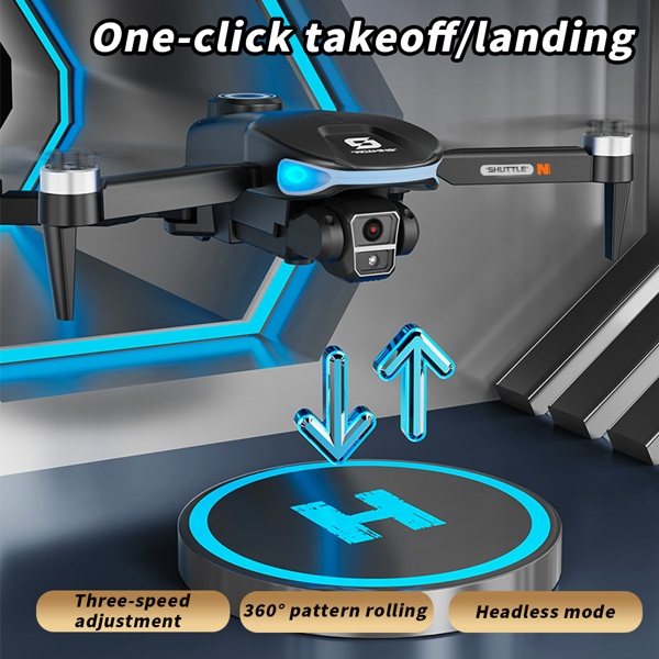 XS8-Drone with HD Dual Camera for Beginners, Large Remote Screen & Body LCD Display, Brushless Motors, Optical Flow Stability-5