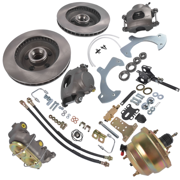 Front Disc Brake Conversion Kit Manual Master Cylinder & Valve Replacement for 1957-1972 Ford Galaxie & Fullsize Cars-7
