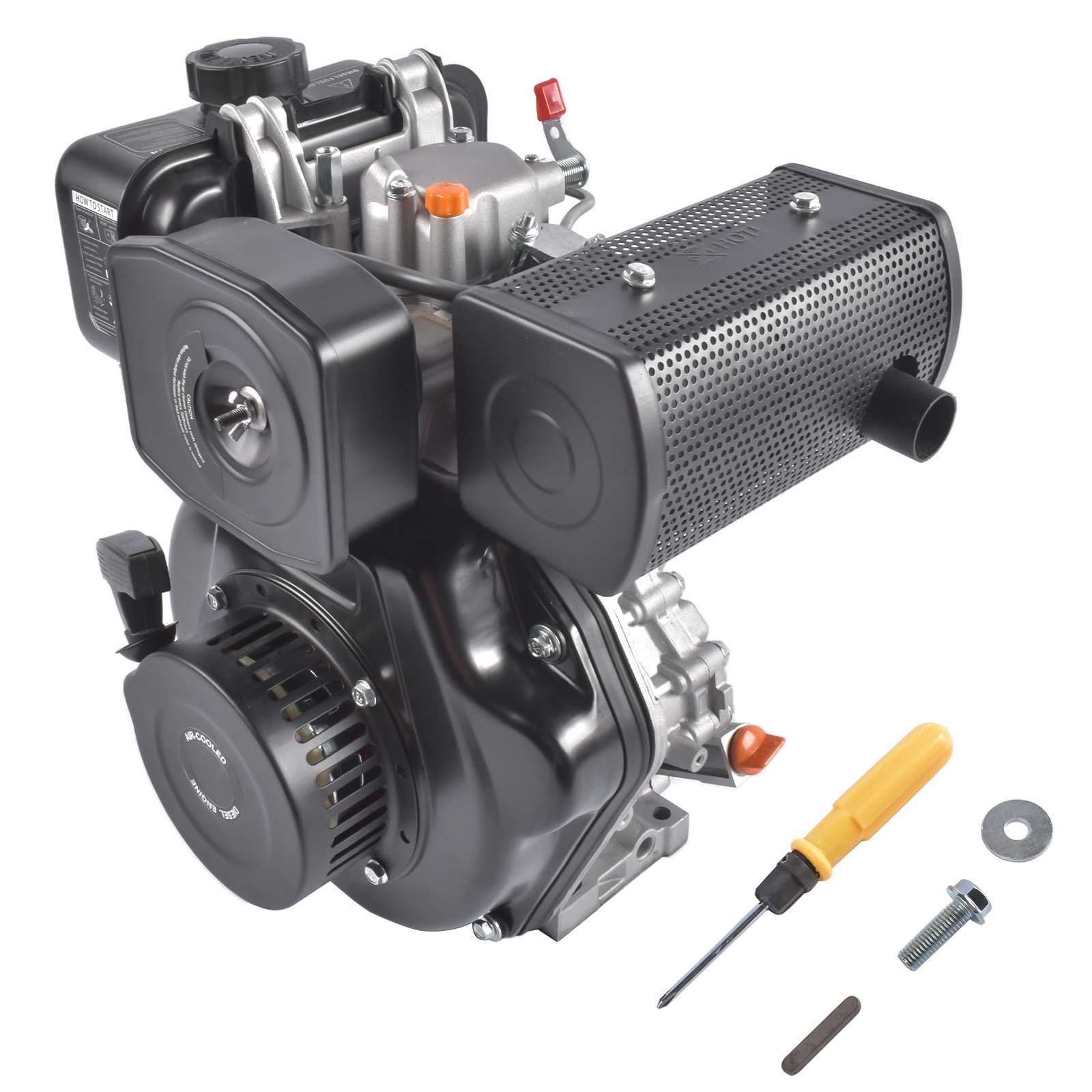 5HP 4-Stroke Single-Cylinder Diesel Engine, 247cc, 3600W view 3