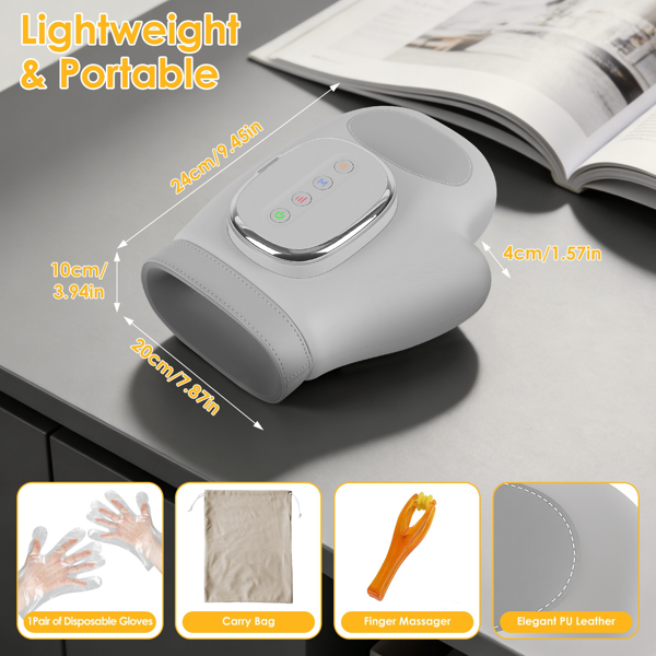（自提可发加拿大，temu&tk下自提单）14个气囊无线手部按摩器，3种按摩模式、5档强度、3档热度，缓解关节炎和腕管综合征，专为关节炎及腕管综合征疼痛设计的无线手部按摩工具-13
