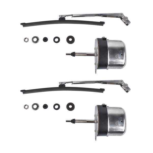 改装雨刮电机套件 Silver Windshield Wiper Motor Kit Street Hot Rod Universal Boat Fit for Chevy Fit for Jeep-3