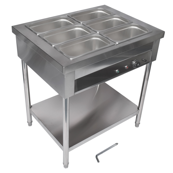 A3-6盘商用保温柜 6-Pan Commercial Food Warmer, Professional Buffet Catering Food Warmer, Electric Steam Table, Stainless Steel-7