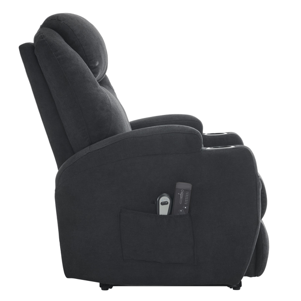 1pcs 黑色 织物 电动平躺 功能椅带2点按摩带加热 120kg 室内功能椅 英国-3