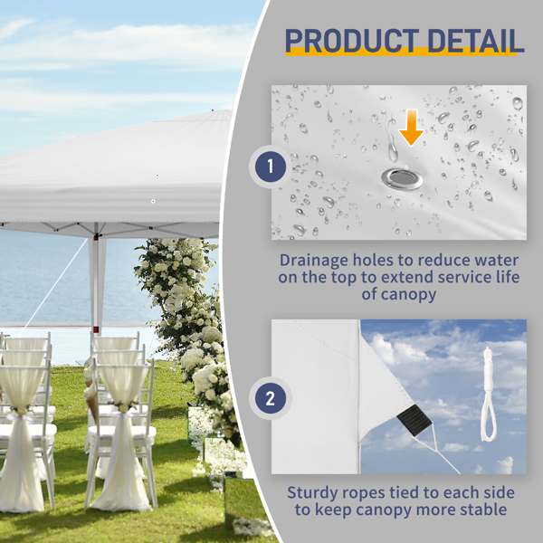 10*20ft  白色  一键撑开 6片面-2门4窗 28/22MM脚管 10X20MM交叉杆 折叠棚  210D牛津布  喷塑铁管 配拎包 无沙袋-6