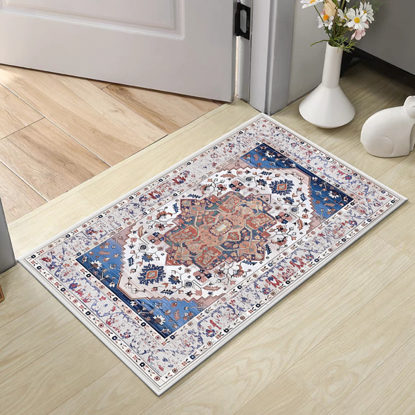 (水晶绒水洗底)厨房地毯3件套，防滑机洗厨房垫，波西米亚复古厨房地毯-9