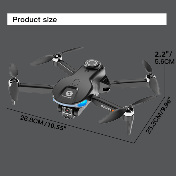 XS8-Drone with HD Dual Camera for Beginners, Large Remote Screen & Body LCD Display, Brushless Motors, Optical Flow Stability-3