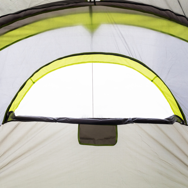 10人 深灰色 三室 露营帐篷 涤纶布 玻璃纤维杆 522*260*210cm 家庭帐篷 N001 -27