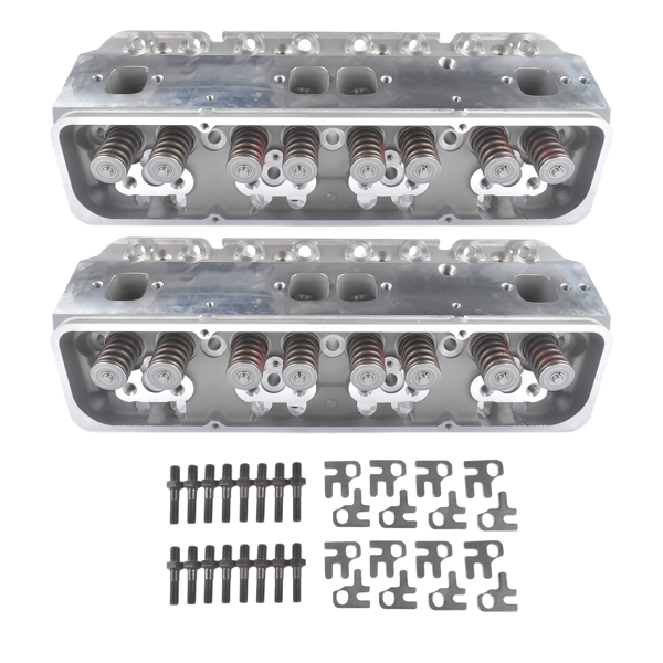 缸盖总成 Complete Aluminum Cylinder Heads Fits for SBC Chevy 350 Camaro 190cc 64cc 2.02/1.60-Straight 129006601-3