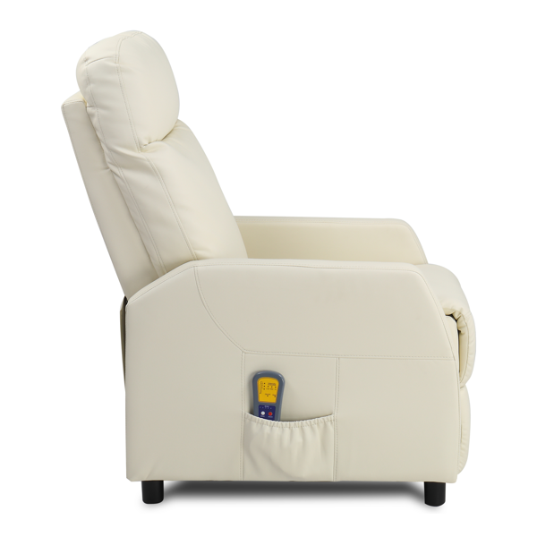 奶油白 PU 带6点按摩1点加热功能 120kg 室内功能椅 英规 BRC-004-5