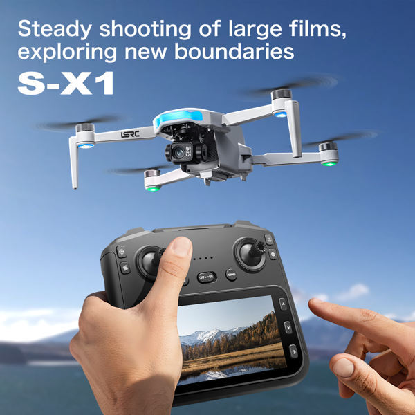 S-X1 GPS Drone, 20-30 Minute Flight, Dual HD 50fps Cameras, 3-Axis Gimbal, 5MP Stabilized Images, Auto Low Power Return, Large Screen Remote-4
