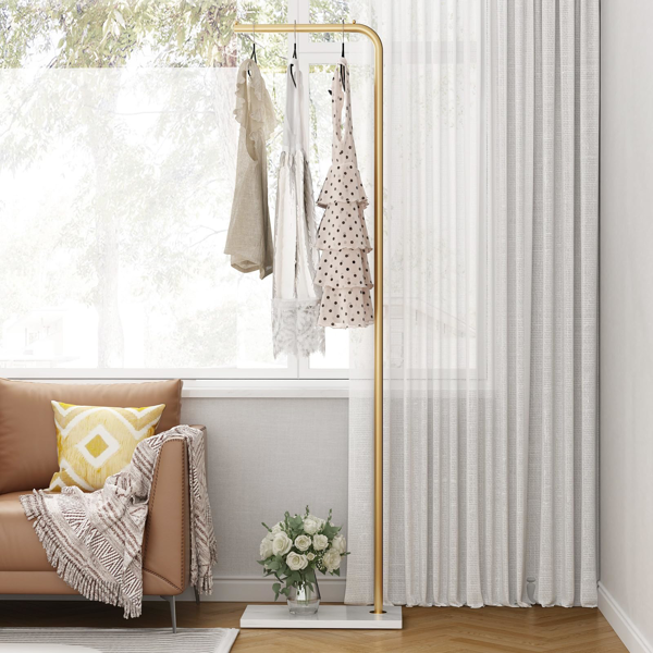 Clothing Rack, Golden Metal Freestanding Heavy Duty Clothes Rack with Marble Base, Multipurpose Garment Hanger for Bedroom, Hat, Scarf, Jacket,-8