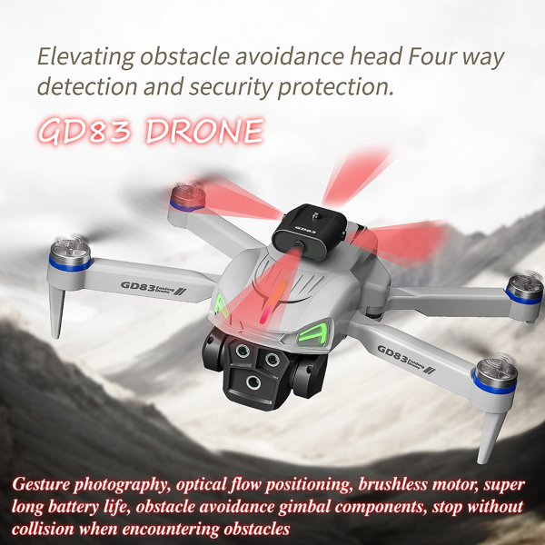 GD83 Drone Is Equipped with Dual Cameras, Powerful Brushless Motor,Light Flow Positioning, , Foldable Aerial Photography Drone-2