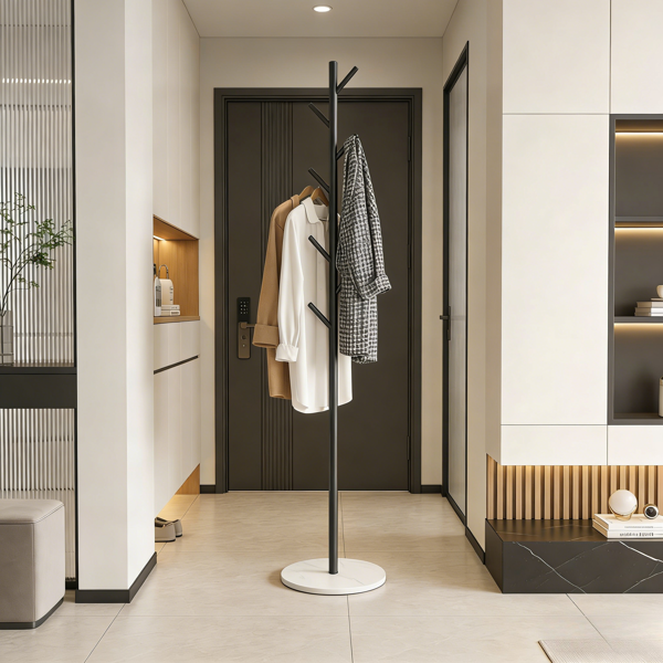 Clothing Rack, Golden Metal Freestanding Heavy Duty Clothes Rack with Marble Base, Multipurpose Garment Hanger for Bedroom, Hat, Scarf, Jacket,-4