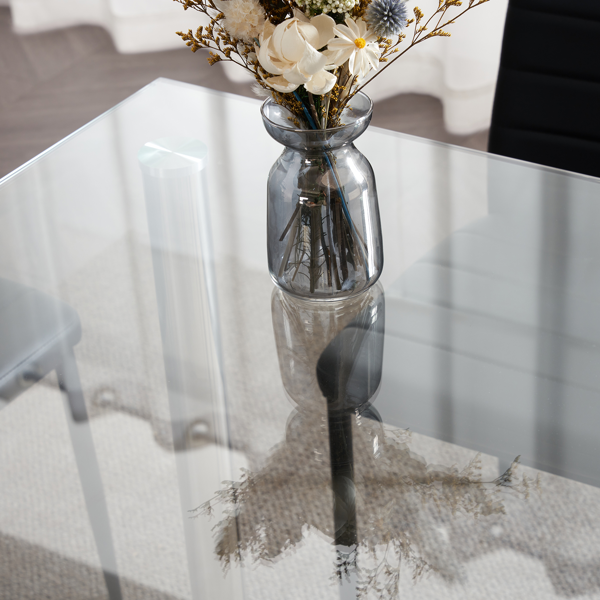 4pcs 高靠背横线缝纫装饰 PU革 餐椅 圆管 黑色 N201（替换编码：13028198-18410366）-166