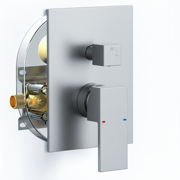 NPT公头拉丝镍淋浴系统，浴室淋浴配件用淋浴龙头套装，配有12英寸花洒头和手持花洒（含压力平衡淋浴阀芯套件）【周末不发货，TK/TEMU订单仅支持自提】-10