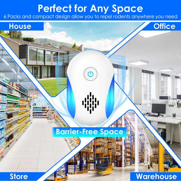 （自提可发加拿大，temu&tk下自提单）6件装超声波驱虫器，广覆盖双频驱虫，适用于家庭、公寓、酒店、办公室及厨房-2