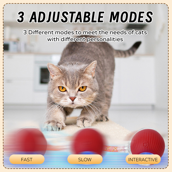 室内猫互动玩具球，猫狗玩具，弹性网尾灵活移动猫球，互动猫玩具球，猫狗趣味礼物-7