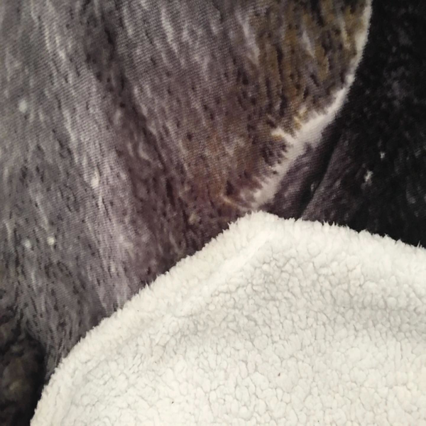 羊羔绒内衬法兰绒触感盖毯 50×60 英寸 群狼啸月款-2