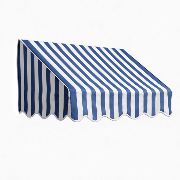 4' 蓝白条 伸缩遮阳篷 涤纶布 铁支架 可调节-3