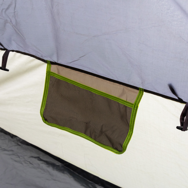 10人 深灰色 三室 露营帐篷 涤纶布 玻璃纤维杆 522*260*210cm 家庭帐篷 N001 -29