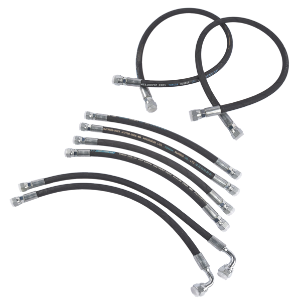 液压软管套件 8PCS Hydraulic Hoses Kit Replacement for Kubota LA350a LA401 LA402 Front Loader 7J303-76610-1