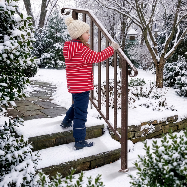古铜色 2阶 庭院楼梯扶手-8