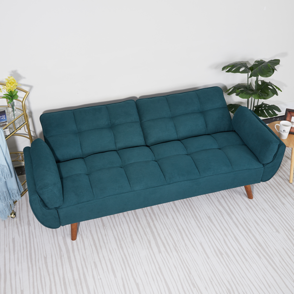 75英寸喇叭扶手可转换双人沙发床-绿色-5