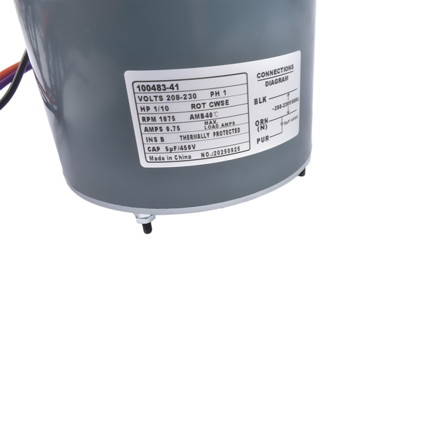 风扇电机 Interlink 100483-41 Condenser Fan Motor 1/10 HP 208-230 Volts 1 Phase 1075 RPM 60HZ-8