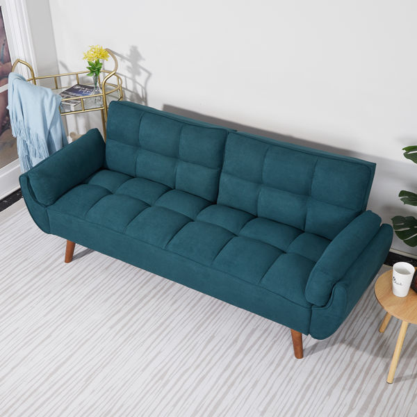 75英寸喇叭扶手可转换双人沙发床-绿色-8