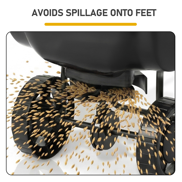 92.5*51*71.5CM 全黑色 70lb 塑料轮子 U形把手施肥车 调节15档位 花园推车-8