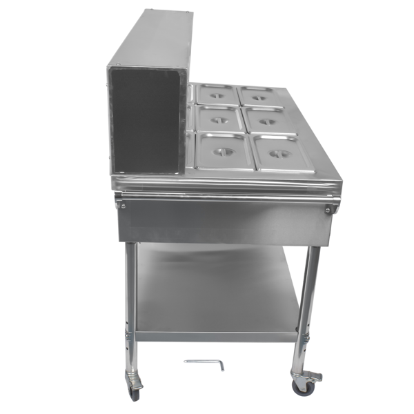 A3-9盘商用保温柜带挡板 9-Pan Commercial Food Warmer with Dividers, Professional Buffet Catering Food Warmer, Electric Steam Table, Stainless Steel-3