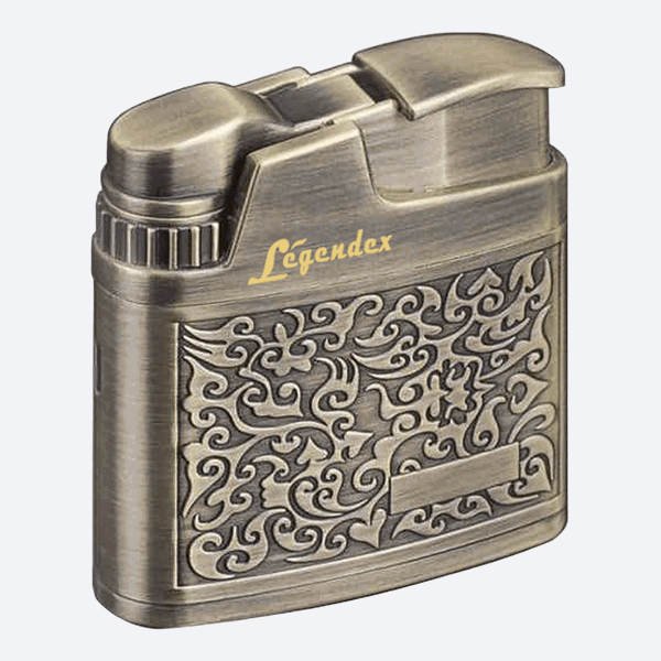 LEGENDEX®攀登者* 银色防风打火机复古风格用于雪茄香烟厨房户外可重复充气可调节火焰高度便携式-1