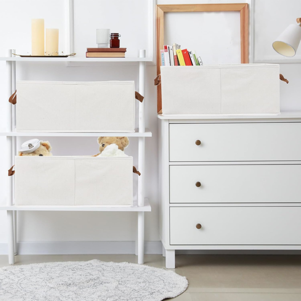 3个大容量储物箱一包，衣橱收纳系统，坚固可折叠收纳盒，用于整理衣物、床单、玩具、书籍——书架收纳器、架子、篮子、收纳箱-3