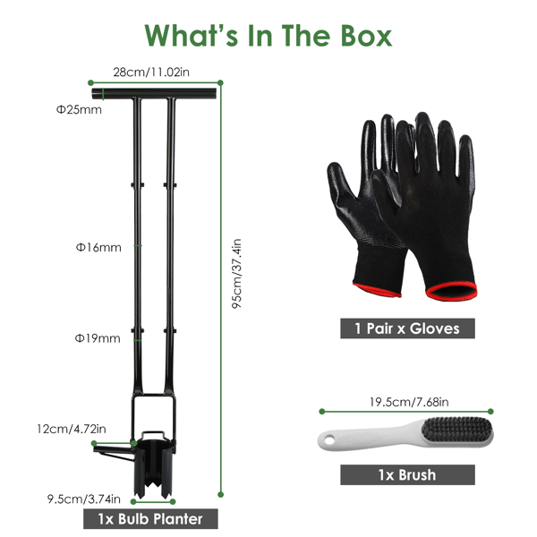 （自提可发加拿大，temu&tk下自提单）多功能球根种植工具，长柄5合1园艺挖土除草铲，适用于家庭花园草坪，长柄球根种植铲操作简便，多功能园艺工具，适用于种植、除草和挖土-14