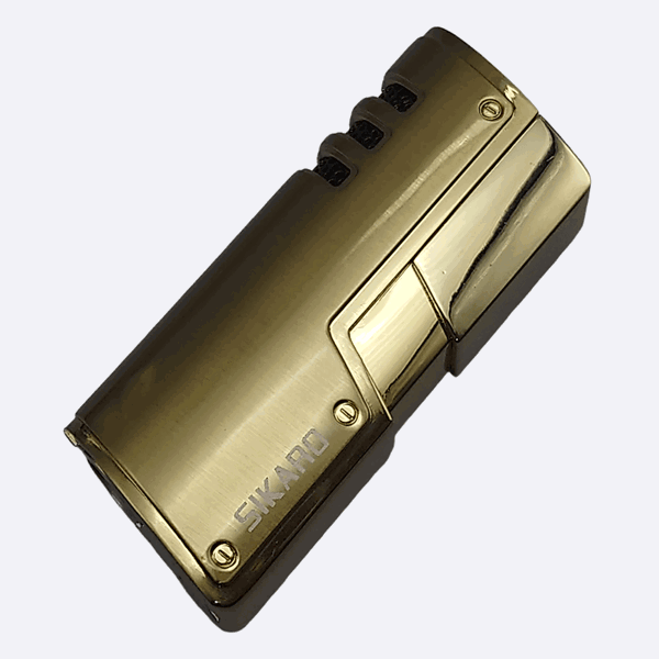 SIKARO®旋风* 三直冲专用高档雪茄打火机带雪茄打孔器钛金雪茄香烟厨房户外可重复充气可调节火焰高度便携式-1