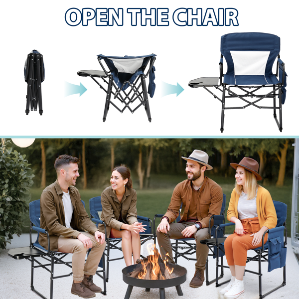 座高19"*宽23"*深16"  蓝灰色  野营椅 牛津布 120kg-5