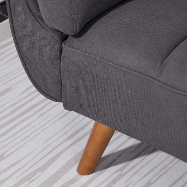 75英寸喇叭扶手可转换双人沙发床-深灰色-13