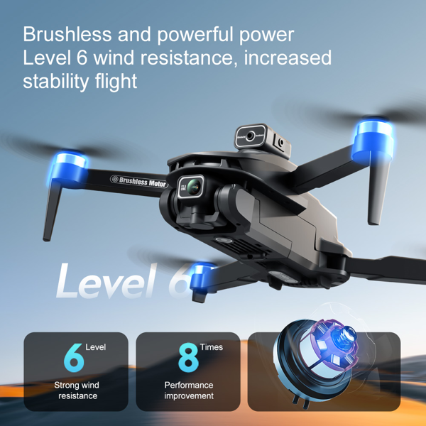 V168  Drone | Front-mounted 8K HD PTZ Camera, 4.5-inch Screen Remote Control, Brushless Motors, GPS Return-to-home, Gesture Control, 360° Roll, Dual Lenses, Foldable Design-8